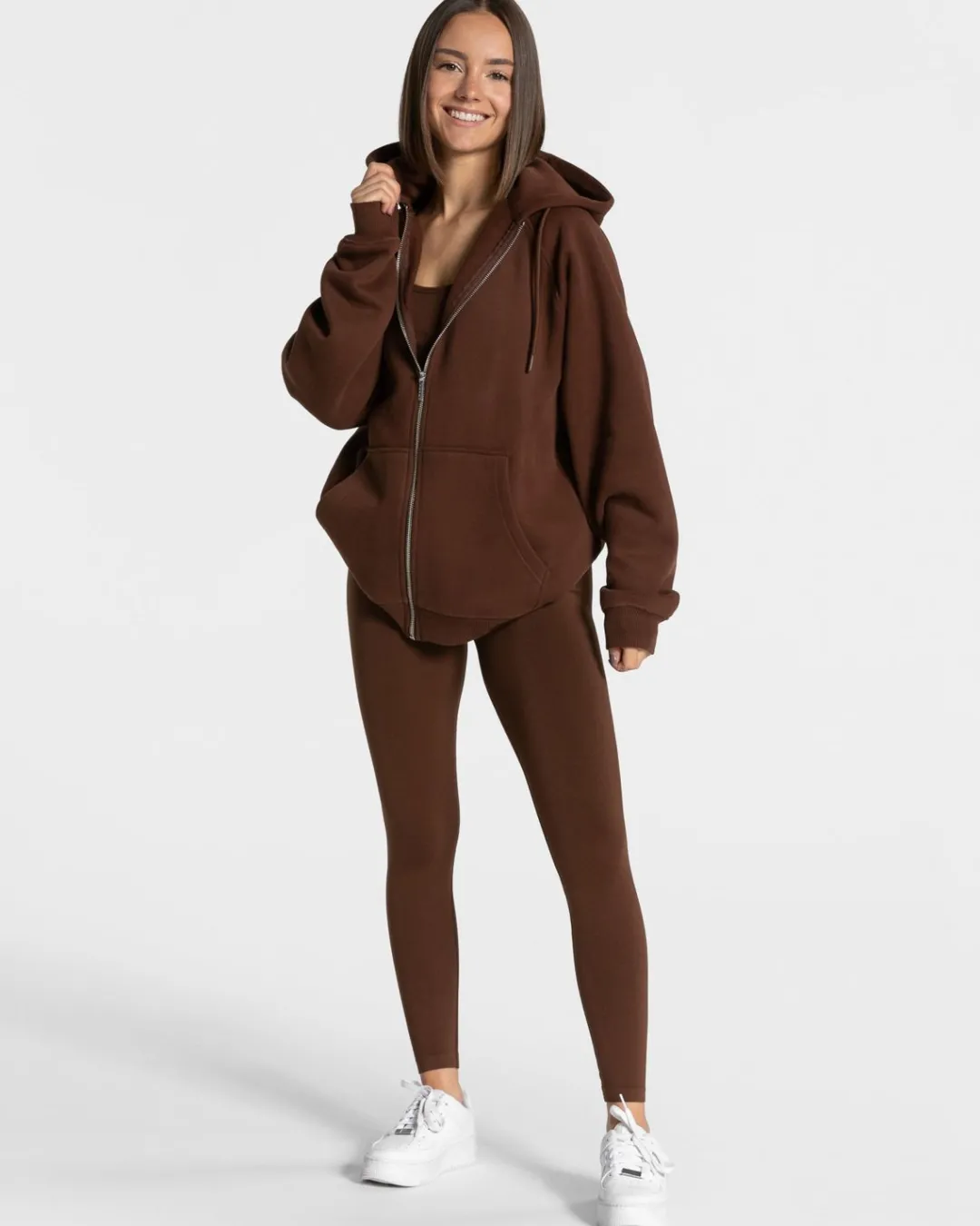 TEVEO Hoodies & Jackets*Statement Oversized Jacke "Kaffee"