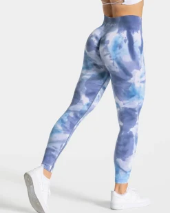 TEVEO Leggings & Pants*Tie Dye Scrunch Leggings "Ocean"